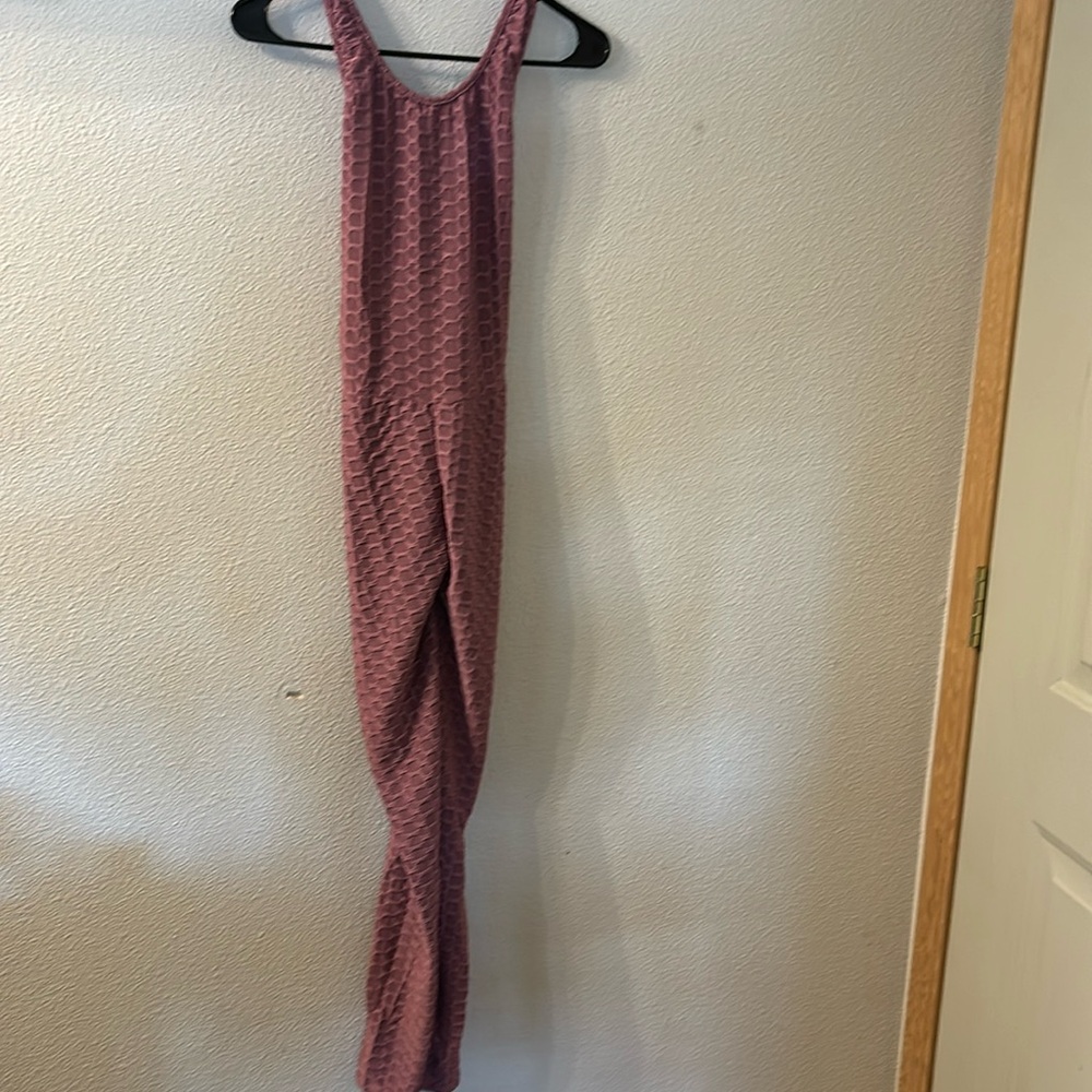 NWT Lydaa purple honeycomb jumpsuit size is not on it maybe a small